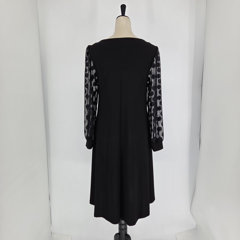 Womens Polka Dot Mesh Sleeve Formal Midi Dress Small Whimsigoth Party Dark Fairy - Picture 5 of 12